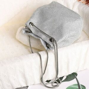 Full Rhinestone Mini Bucket Crossbody Shoulder Bag